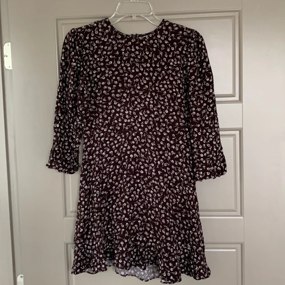 Sunday Best Aritzia maroon floral mini dress size 4
